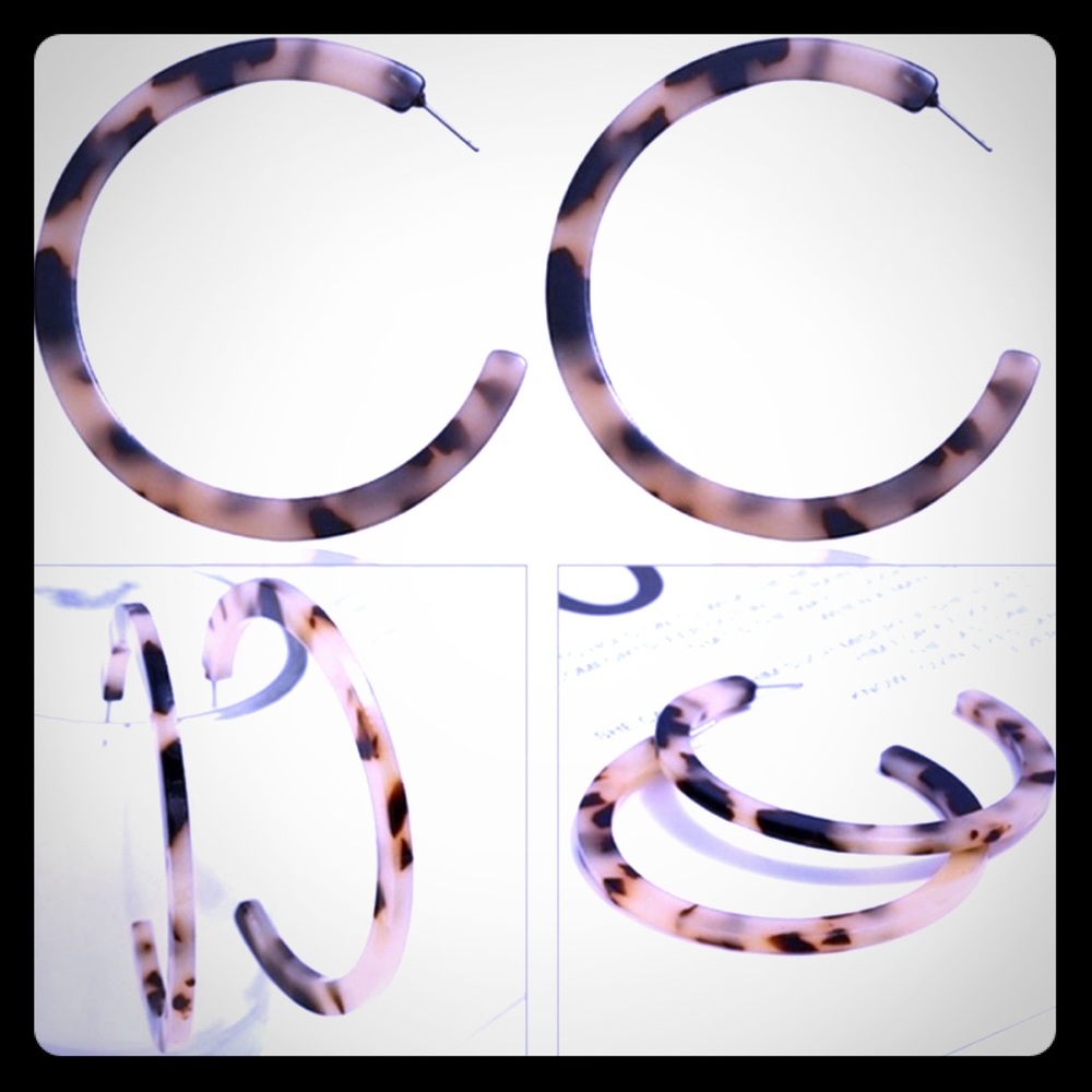 NWT Tortoise shell Hoop earrings
